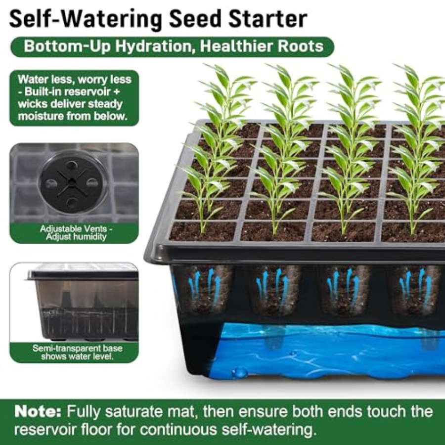 60-Cell Self-Watering Seed Sta - Seedling Heat Mat review and price